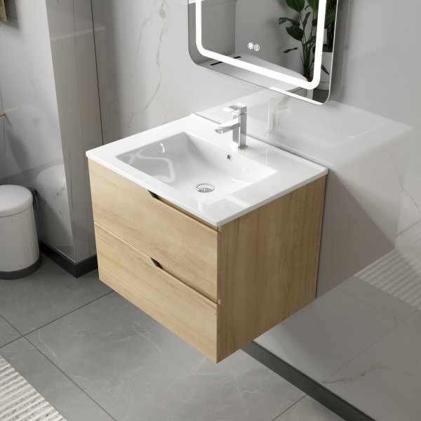 Badrumspaket 60 cm | LED-spegel med anti-fog & dimmer | MDF | Maja Badrumspaket 60 cm | LED-spegel med anti-fog & dimmer | MDF | Maja