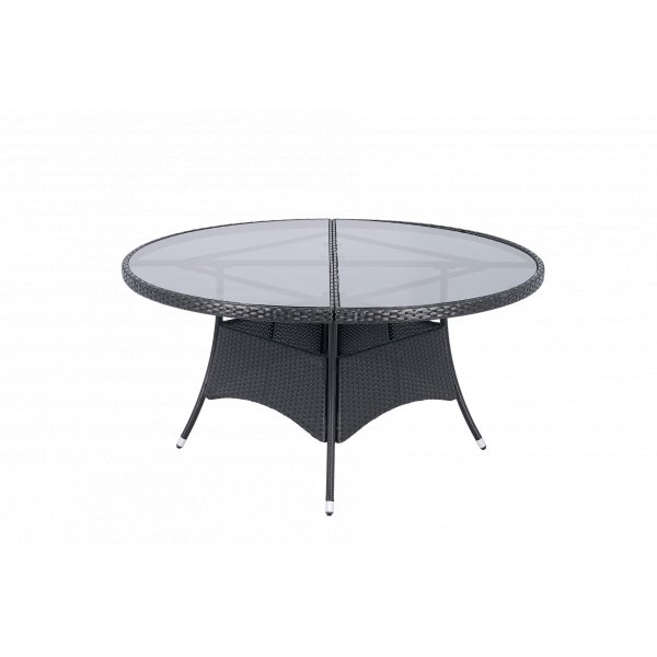 Runt utematbord med h�rdat glas | �150 cm | Tyl�sand svart