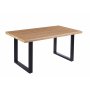 Matbord 160 cm | Ekfolierad MDF, rundade l�ngsidor & svart metall | Aster