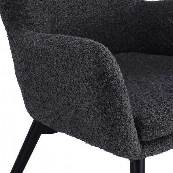 Elegant textilf�t�lj med h�g rygg | Boucl� Gr� | Kim
