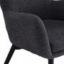 Elegant textilf�t�lj med h�g rygg | Boucl� Gr� | Kim
