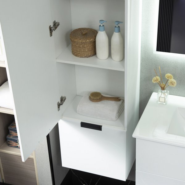 Badrumspaket | Kommod, sidoskåp & LED-spegel | Blandare ingår Badrumspaket | Kommod, sidoskåp & LED-spegel | Blandare ingår