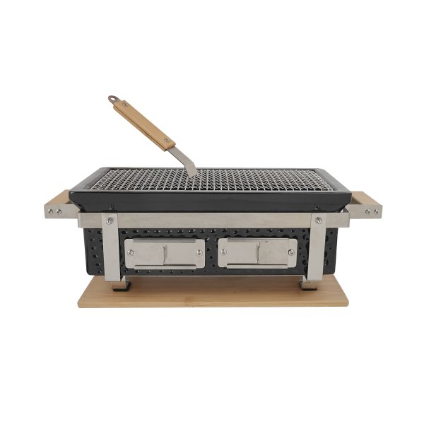 Japansk Hibachi Grill | Fyrkantig bordsgrill i keramik | 402217 cm