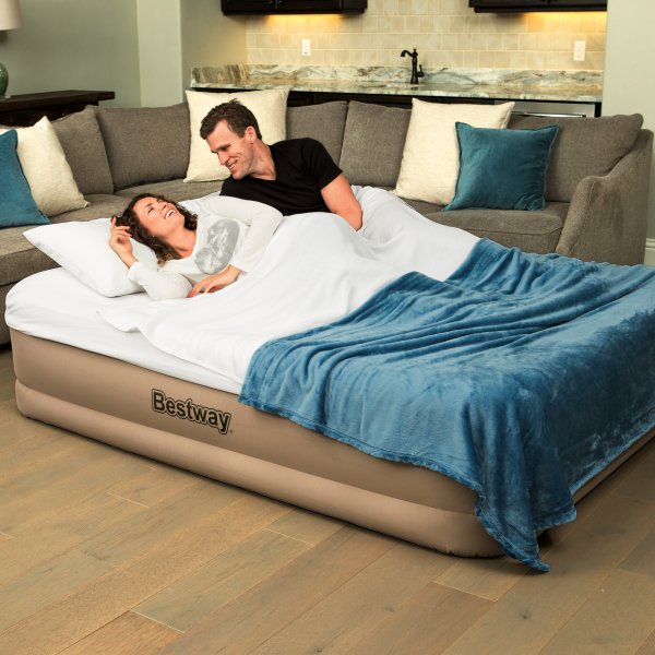 Tjock luftmadrass för 2 personer med inbyggd pump - Bestway Fortech Airbed Queen Tjock luftmadrass för 2 personer med inbyggd pump - Bestway Fortech Airbed Queen