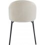 Matstol | Beige sammet, stoppad sits & svarta metallben | Astrid 2-pack