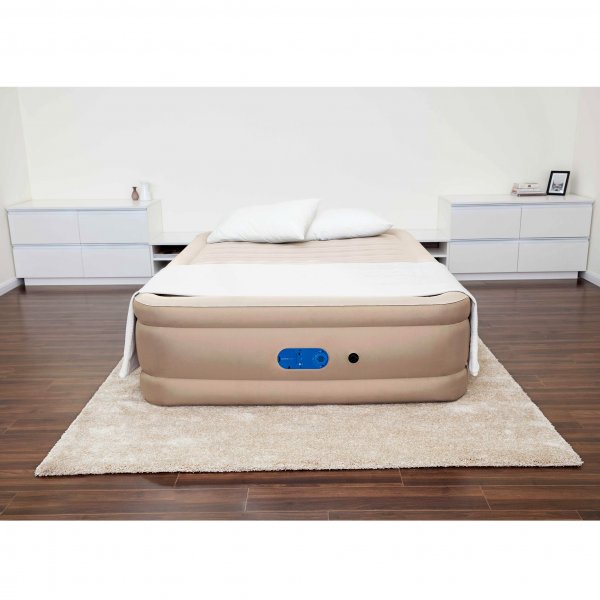Extra h�g luftmadrass f�r 2 personer med inbyggd pump - AlwayzAire Fortech Airbed Queen