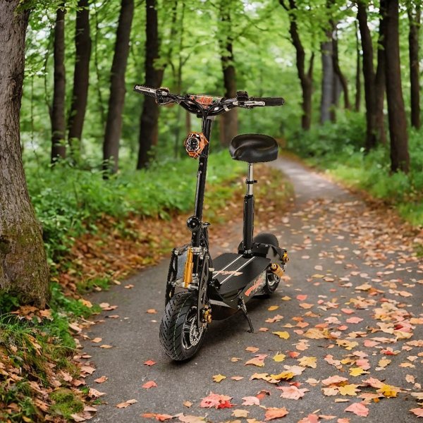 Elscooter 1600W Premium med sadel | Navmotor | 40 km/tim | Lyfco