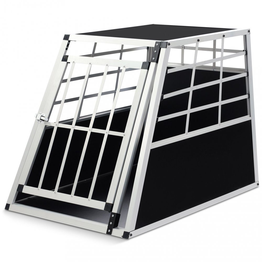Stor hundbur f&ouml;r bil  Aluminium  Stor hundbur i aluminium och MDF