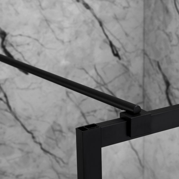 Duschvägg med svart spröjs | 6mm säkerhetsglas Duschvägg med svart spröjs | 6mm säkerhetsglas