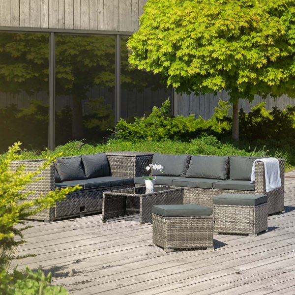 Exklusiv loungegrupp | Inbyggd förvaring | Grå konstrotting | Djursvik Exklusiv loungegrupp | Inbyggd förvaring | Grå konstrotting | Djursvik