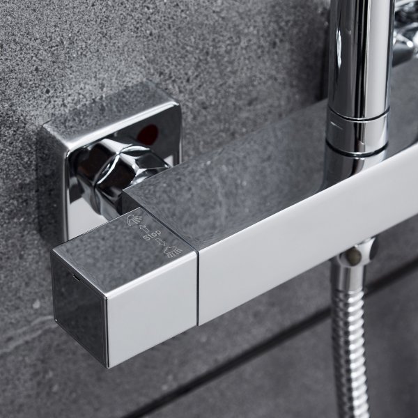 Komplett takduschset med handdusch | Hgblankt rostfritt stl