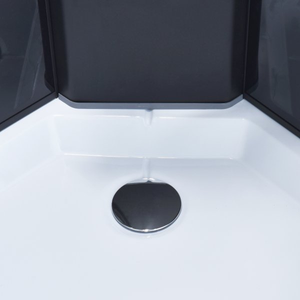 Komplett duschkabin med regndusch | Svart