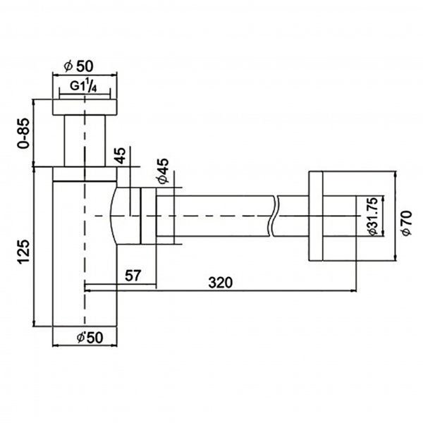 Vattenl�s f�r handfat | V�gganslutning - Krom