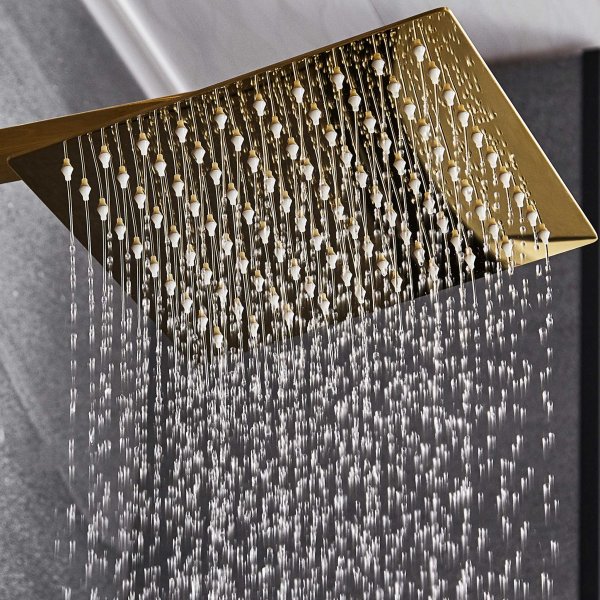 Komplett takduschset med handdusch | Mässing Komplett takduschset med handdusch | Mässing