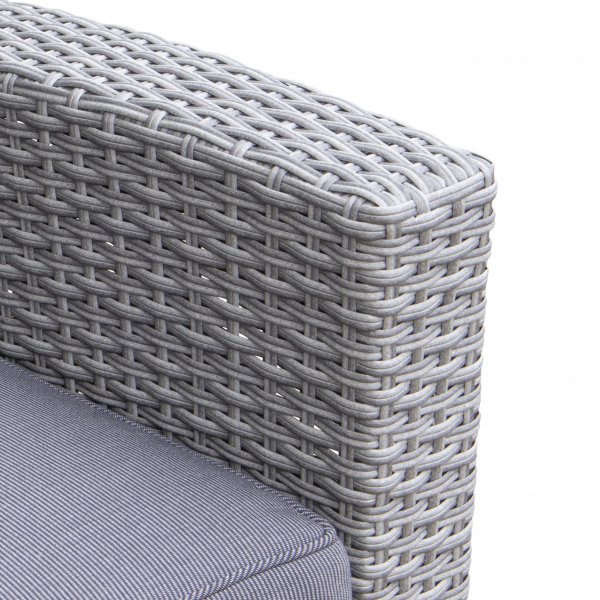 Loungegrupp h�rnsoffa med bord gr� � modern utegrupp i konstrotting | Stenvik