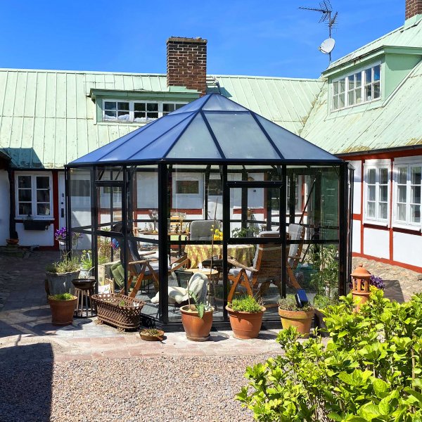 Orangeri och lusthus 12,6m² | Sexkantigt växthus | 4mm säkerhetsglas Orangeri och lusthus 12,6m² | Sexkantigt växthus | 4mm säkerhetsglas