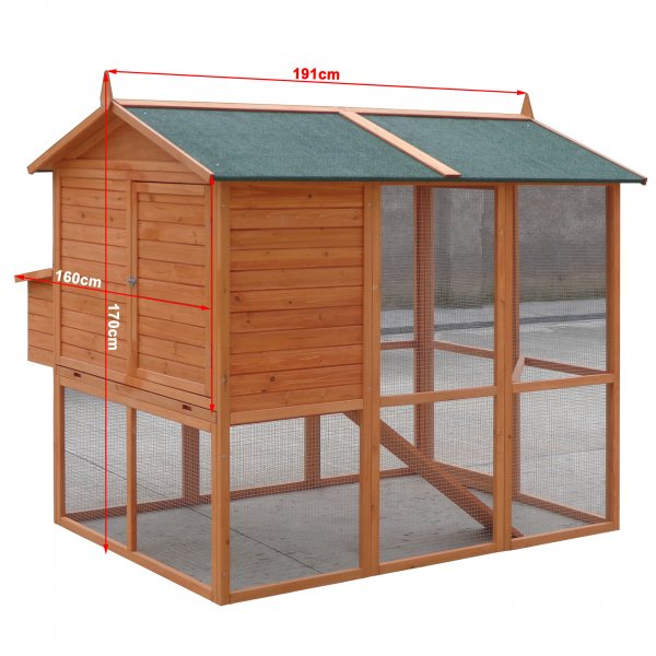 Hönshus med hönsgård | Lättstädat | Färdig byggsats | 1,9x1,7x1,6m Hönshus med hönsgård | Lättstädat | Färdig byggsats | 1,9x1,7x1,6m