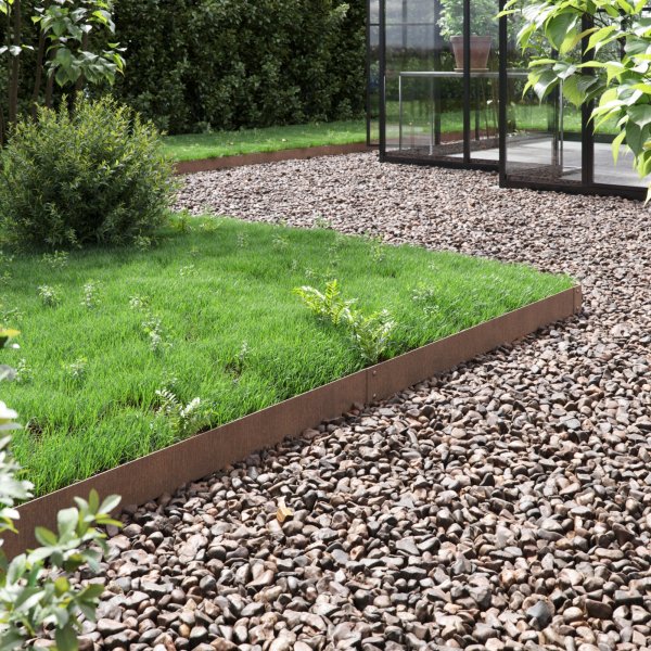 Rabattkant Cortenstl 5-pack  100 cm | Bjbara Mellanbitar | 1,5 mm Tjocklek