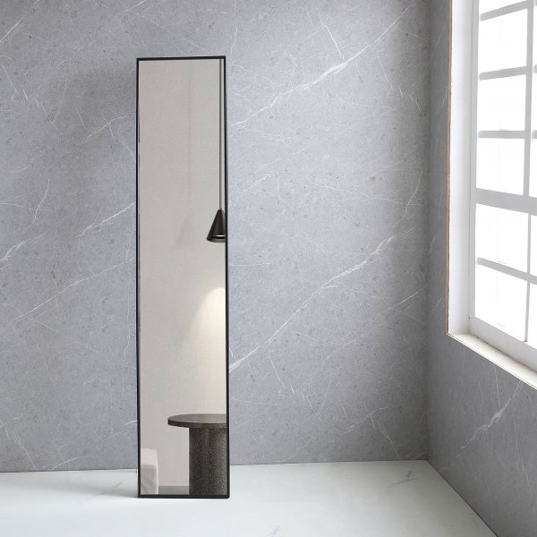 Smal helkroppsspegel 35x170 cm | Golvst�ende | Svart ram