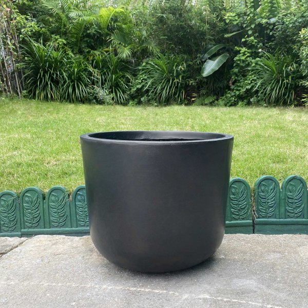 Fiberarmerade utekrukor 2-pack | Runda - Svart