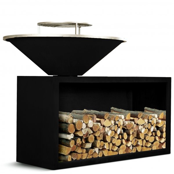 Vedeldad grill i cortenst�l | Lofsdalen - Svart