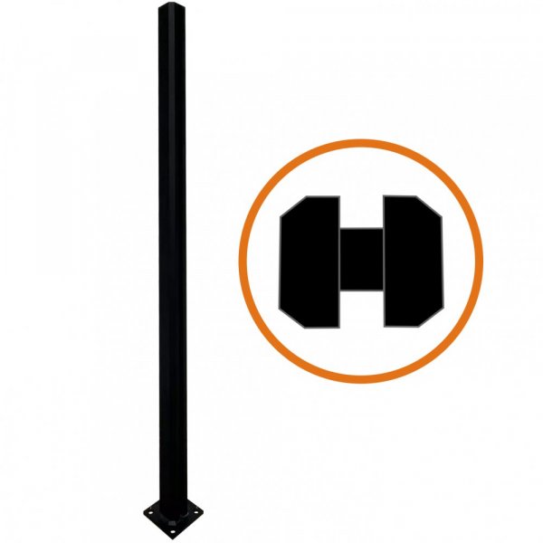 Mittstolpe till glasräcke | Svart Mittstolpe till glasräcke | Svart