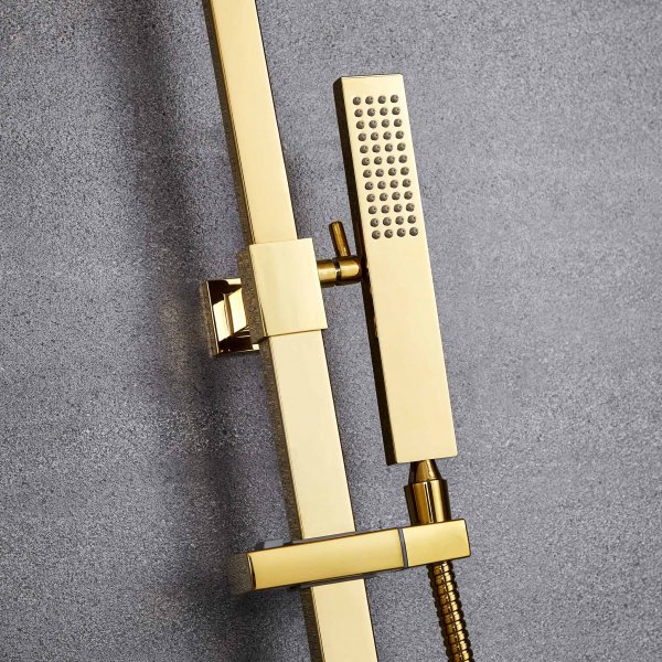 Komplett takduschset med handdusch | Mässing Komplett takduschset med handdusch | Mässing