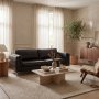 3-sitssoffa Svart | PU-konstl�der, metallben & skumstoppning | Modern