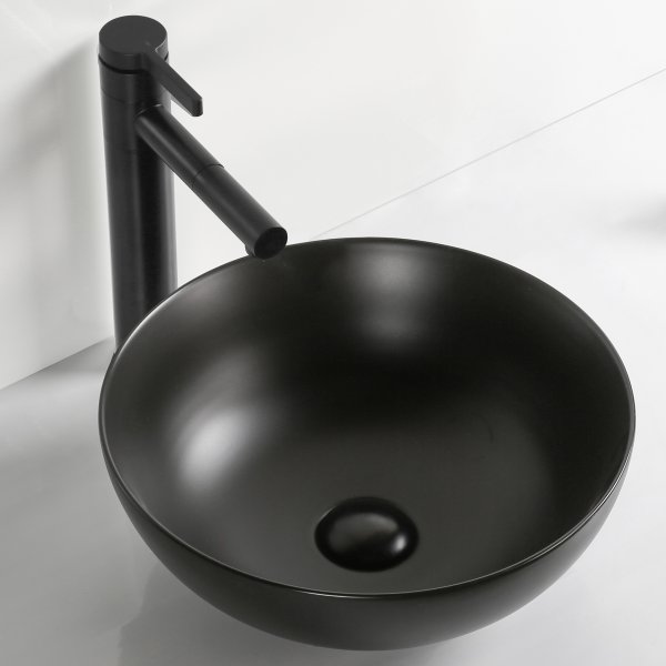Skålformat handfat 40cm | Mattsvart yta | Lyxig design Skålformat handfat 40cm | Mattsvart yta | Lyxig design