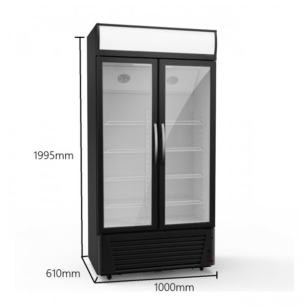 Displaykyl 618L | Energieffektiv & lsbar dryckeskyl | 100x61x195 cm