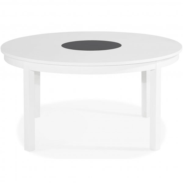 Vitt runt matbord med 6 tygstolar | Ekeby Vitt runt matbord med 6 tygstolar | Ekeby