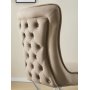 Matstol i beige sammet med kromat underrede, 2-pack | Luxury