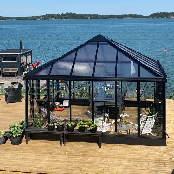 Orangeri och uterum 19,2m | Kvadratiskt premium-vxthus