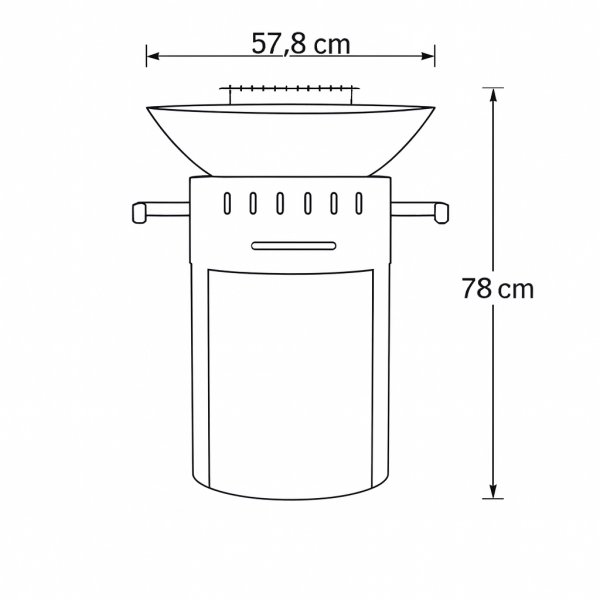 Eldstad med grillplatta i rostfritt stl | 58 cm fire pit | Svart