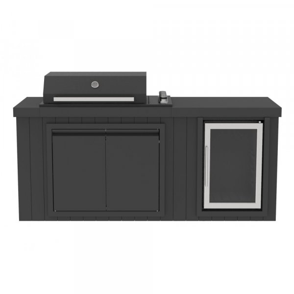 Utek�k med kylsk�p | Gasolgrill i rostfritt st�l med keramisk b�nkskiva & infrar�d br�nnare | Alaska Blackline