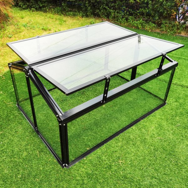 Minivxthus fr balkong | 4mm skerhetsglas | Svart