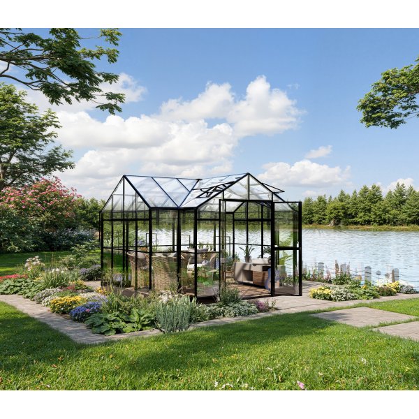 T-format växthus 11,6 m² | 4 mm säkerhetsglas | 5 års ramgaranti T-format växthus 11,6 m² | 4 mm säkerhetsglas | 5 års ramgaranti