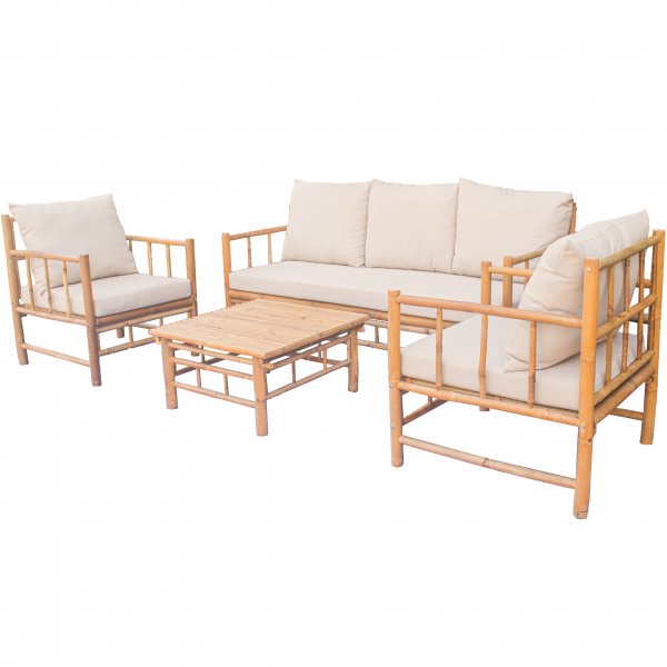 Loungegrupp/soffgrupp i bambu | Dynor med avtagbar klädsel | Lovön Loungegrupp/soffgrupp i bambu | Dynor med avtagbar klädsel | Lovön