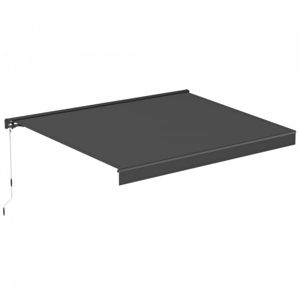 Terrassmarkis 3x2,5 m halvkassett | Motor & fjrrkontroll | Mrkgr