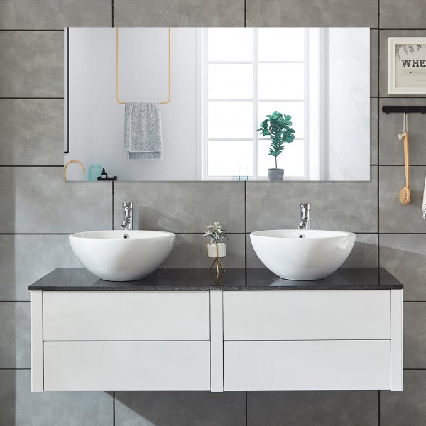 Badrumsm�bel 150cm | Dubbla tv�ttst�ll & badrumsspegel