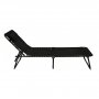 Fllbar solstol | Justerbar i fem positioner | Svart
