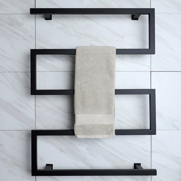 Elektrisk handdukstork 60x80x12cm | Mattsvart Elektrisk handdukstork 60x80x12cm | Mattsvart