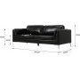 3-sitssoffa Svart | PU-konstl�der, metallben & skumstoppning | Modern