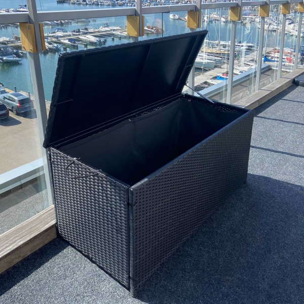 Dynbox i konstrotting till utemöbler | 420L | Svart Dynbox i konstrotting till utemöbler | 420L | Svart