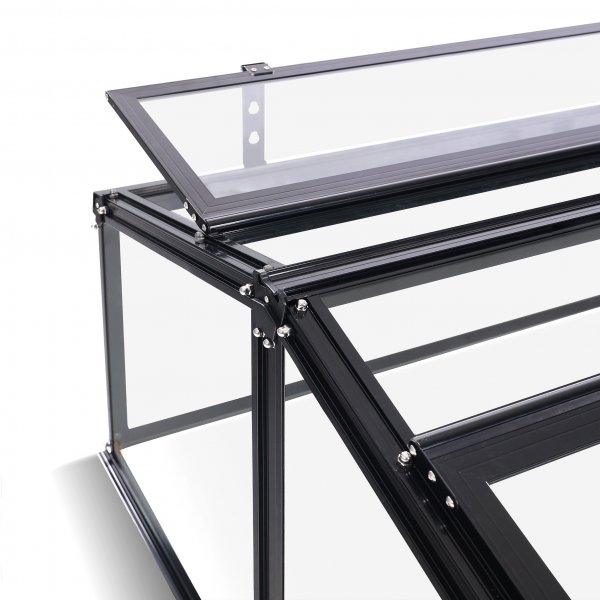 Minivxthus fr balkong | 4mm skerhetsglas | Svart