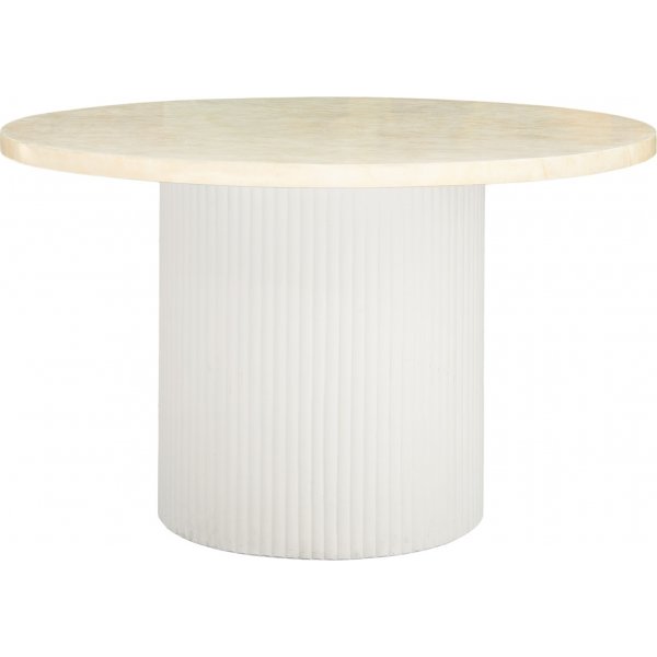 Runt matbord i travertin-look | 122 cm | Lax