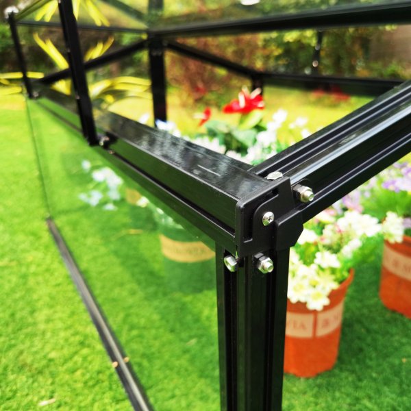 Minivxthus fr balkong | 4mm skerhetsglas | Svart