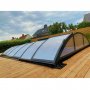 Pooltak 3x6m med sidodrr | Skjutbart - Svart