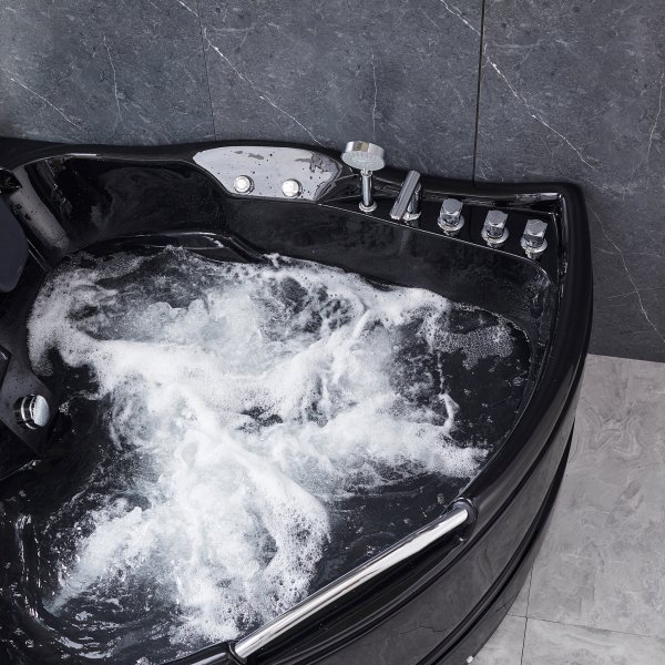 Bubbelbadkar hörn för två 150x150cm | BK-005 | Svart Bubbelbadkar hörn för två 150x150cm | BK-005 | Svart