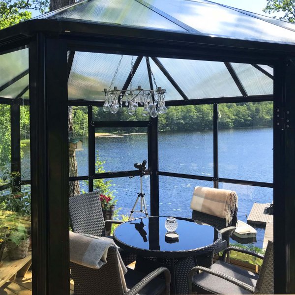 Orangeri och lusthus 7,8m² | Sexkantigt växthus| 4mm säkerhetsglas Orangeri och lusthus 7,8m² | Sexkantigt växthus| 4mm säkerhetsglas